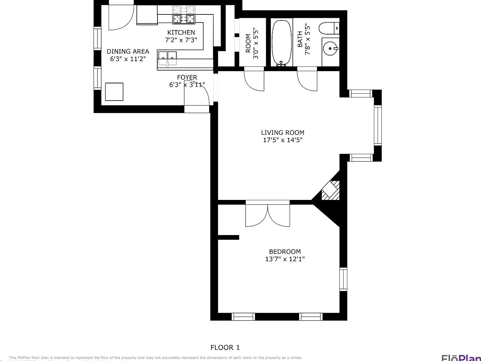 1 bed, 550 sqft, $1,100 — Photo 2