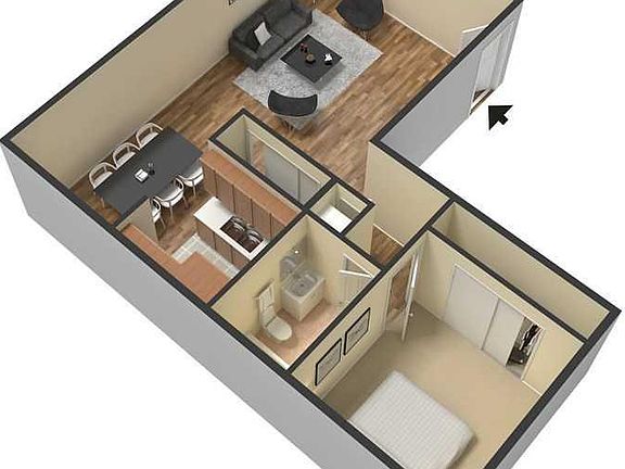 3D Floor Plan Furnished