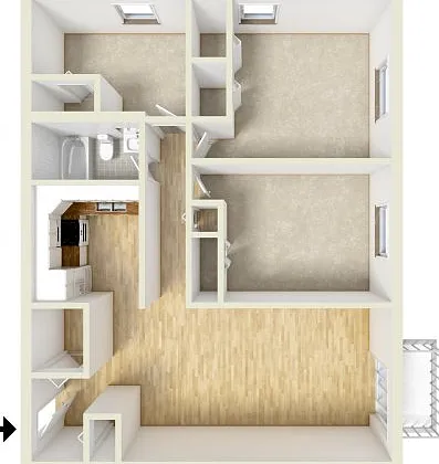 Two bedroom floor plan Two bedroom floor plan