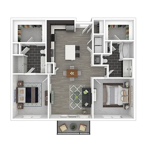 Floor plan 2 Bedroom (Income Guidelines Apply)