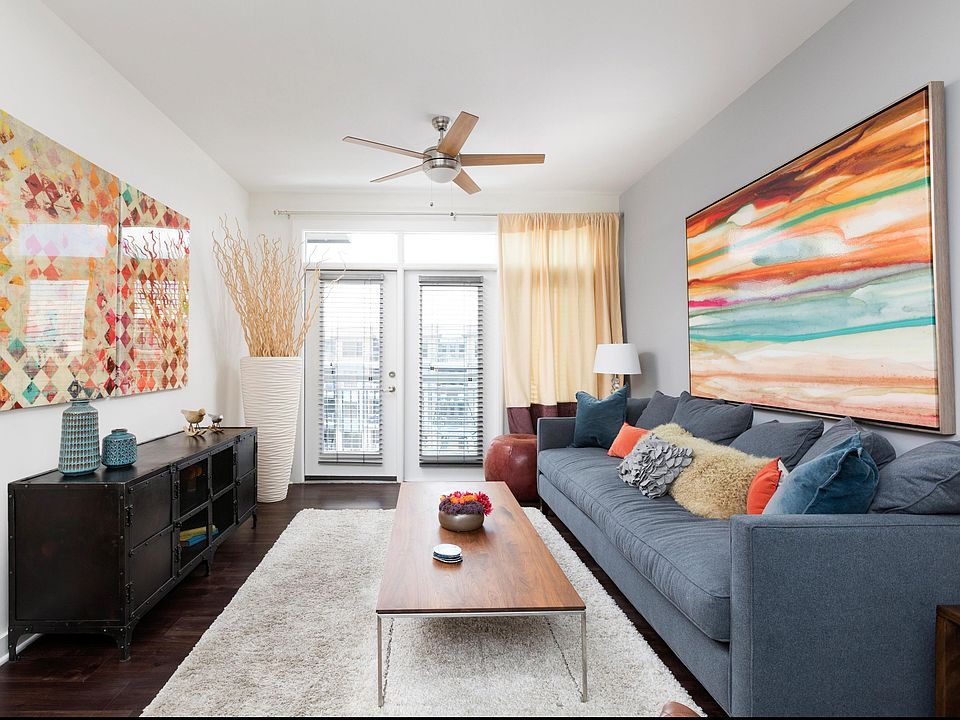 Spacious Living Room with Ceiling Fan