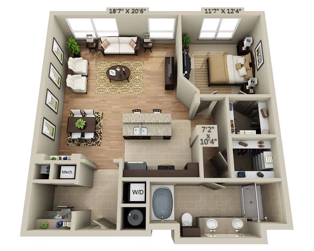 Floor plan Plan C (A1D)