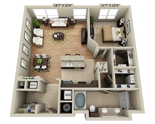 Floor plan Plan C (A1D)