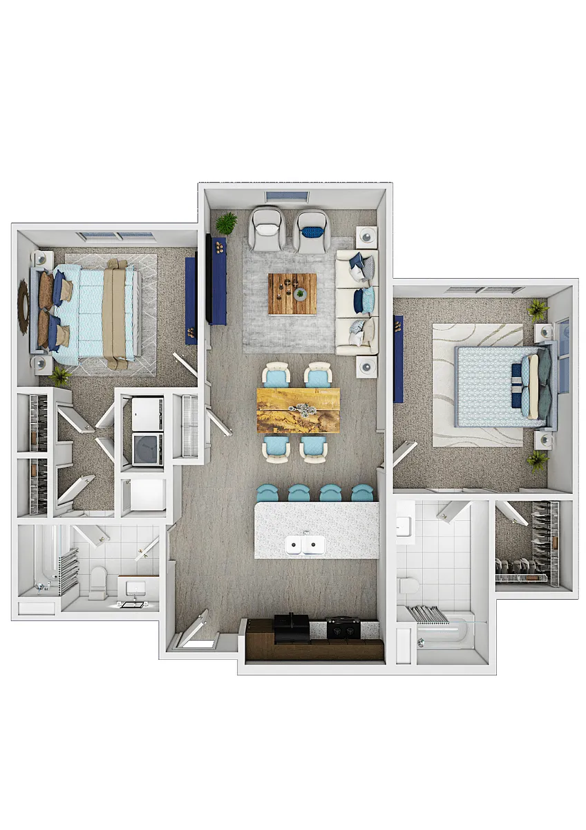 Floor plan 2 Bedrooms | B1