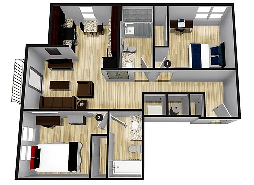 Floor plan B2 - 2X2