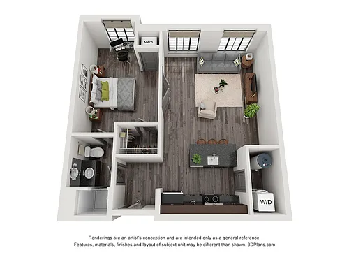 Floor plan 1x1 A - BTY