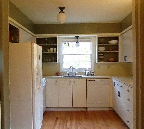 Gas stove. Not pictured: new faucet, countertops, hardware