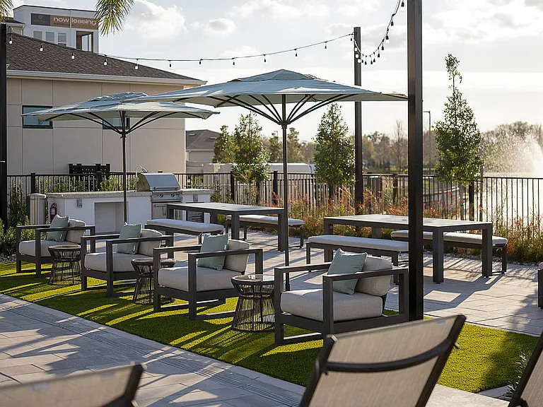 Poolside Lounge and Grilling Areas