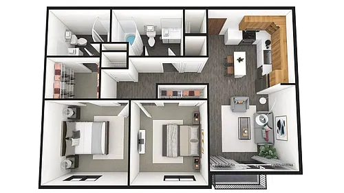 Floor plan Two Bedroom 22A