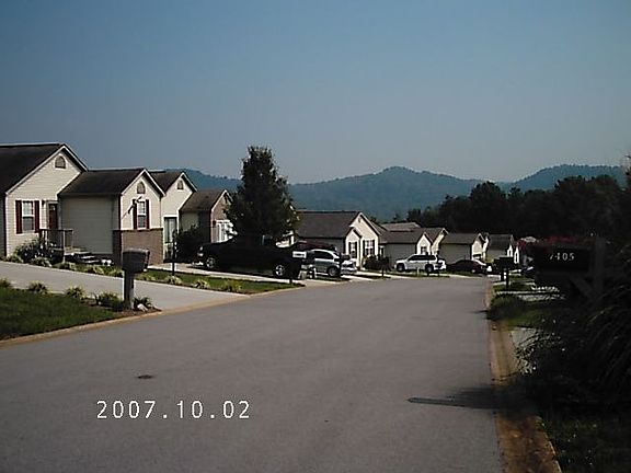 down the street
