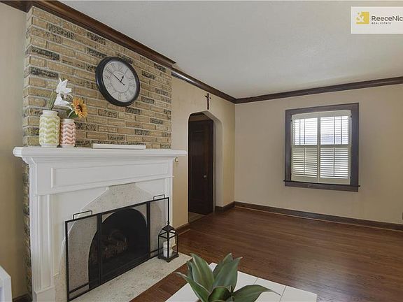 Brick Fireplace in Living Room