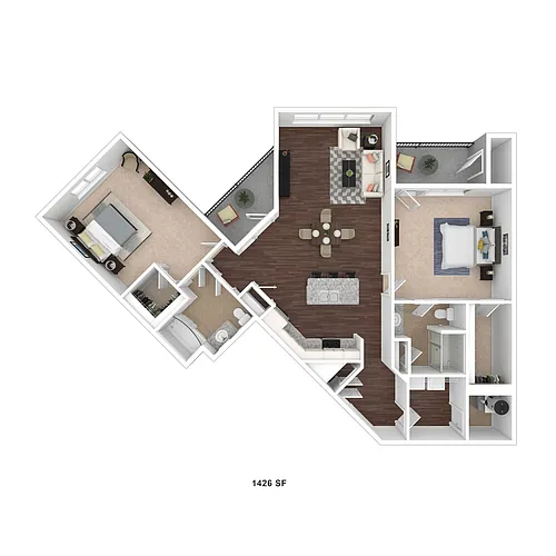 Floor plan 2 Bedroom Luxe Duo