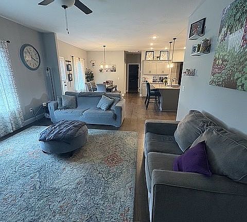 Open living room and kitchen