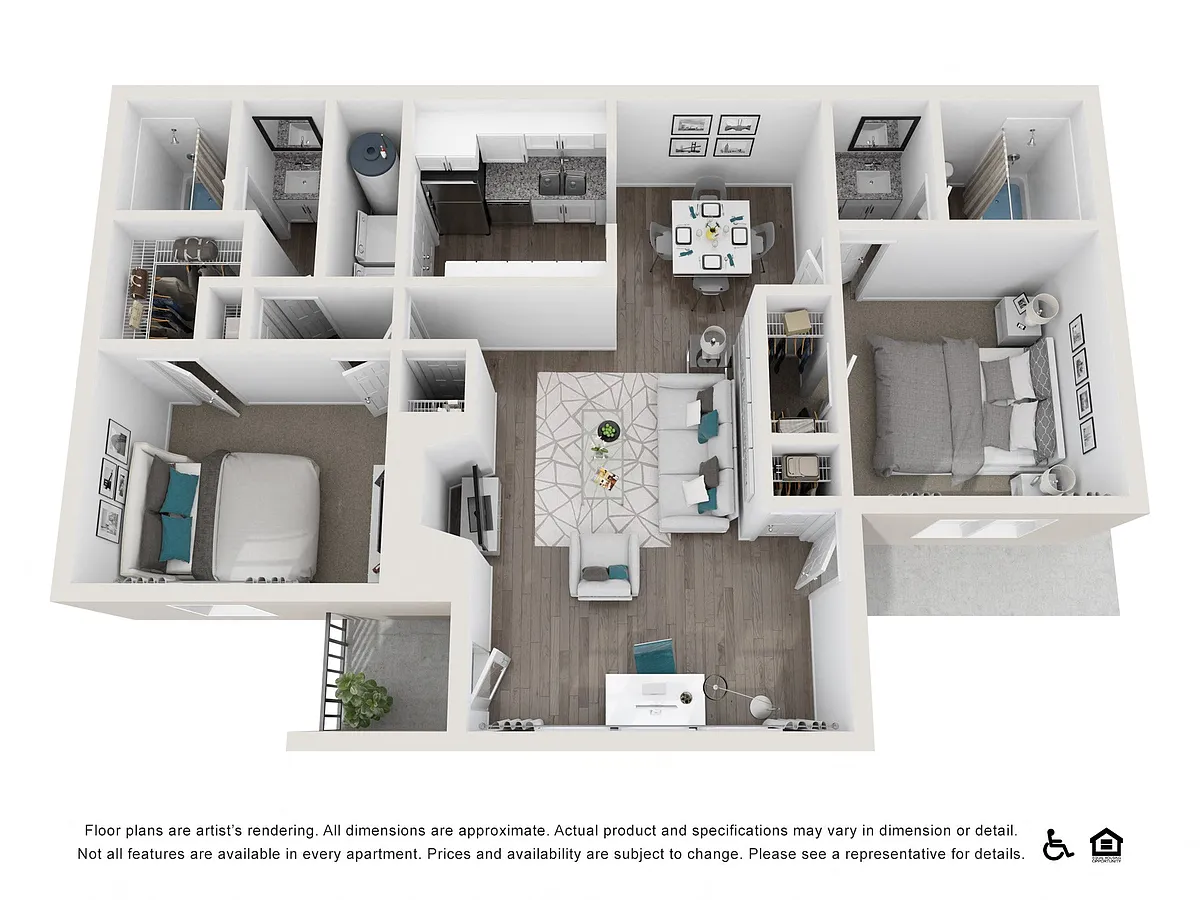 Floor plan 2 X 2 L Premier Renovated