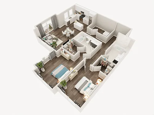 Floor plan Two Bed Two Bath F