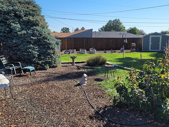 Sitting area for lawn furniture or plant a garden.