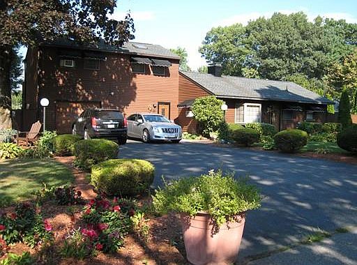 Front view double driveway
