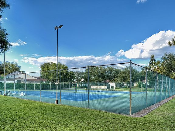 Two lighted tennis courts.