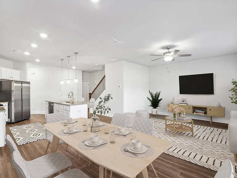 A refined living area offering a graceful view of the home's living and dining space