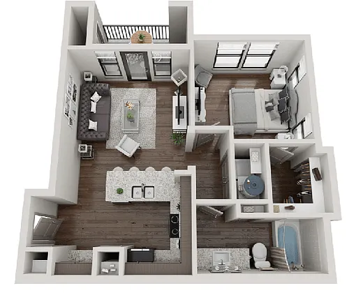Floor plan One-Bedroom (A1a)