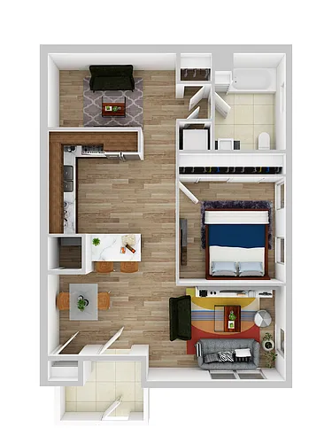 Floor plan 1 Bedroom 1 Bathroom