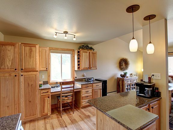 Desk in kitchen