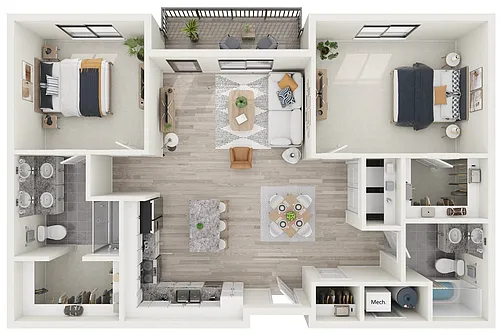 Floor plan Spruce - Stacked Flat