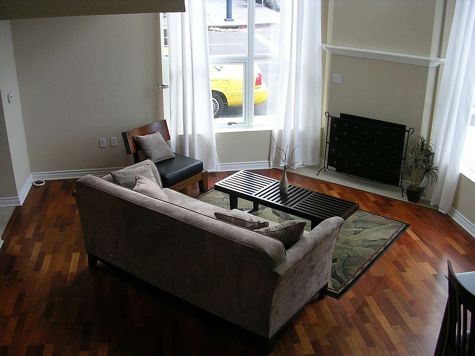 Living space with loft ceilings