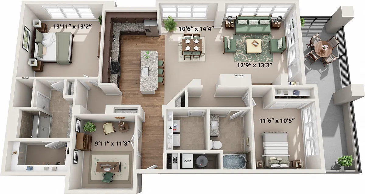 Floor plan Riesling (with Additional Den)