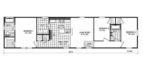 Floor plan Single Rental Home 3 Bedrooms