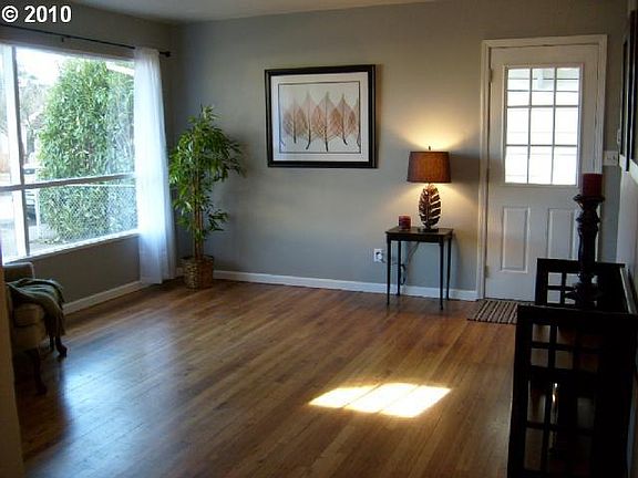 Living room and side door.