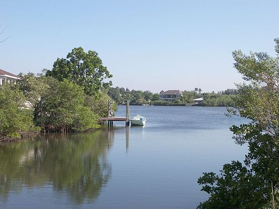 Saltwater lake leads to the bay