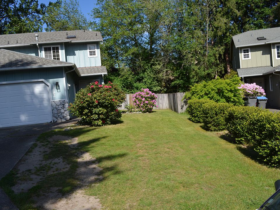 Front yard with landscaping.