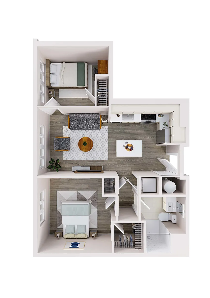 Floor plan Port: 2 Bedroom Apartments