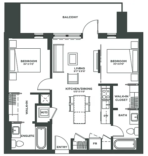 Floor plan Two Bedroom