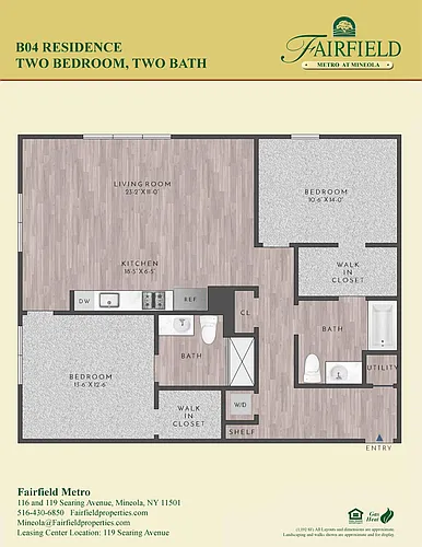 Floor plan B04 Two Bedroom
