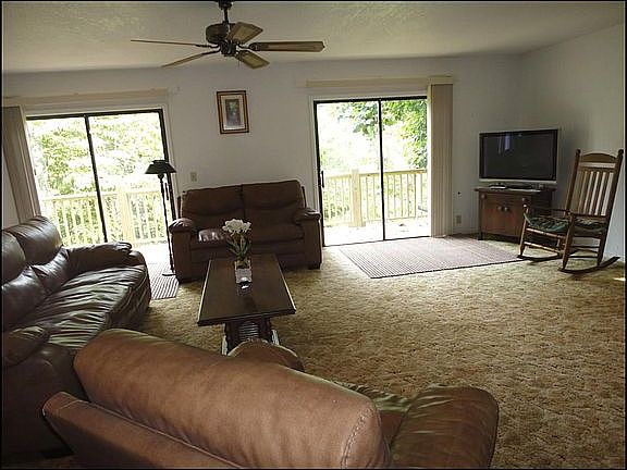 Sliding doors open to deck