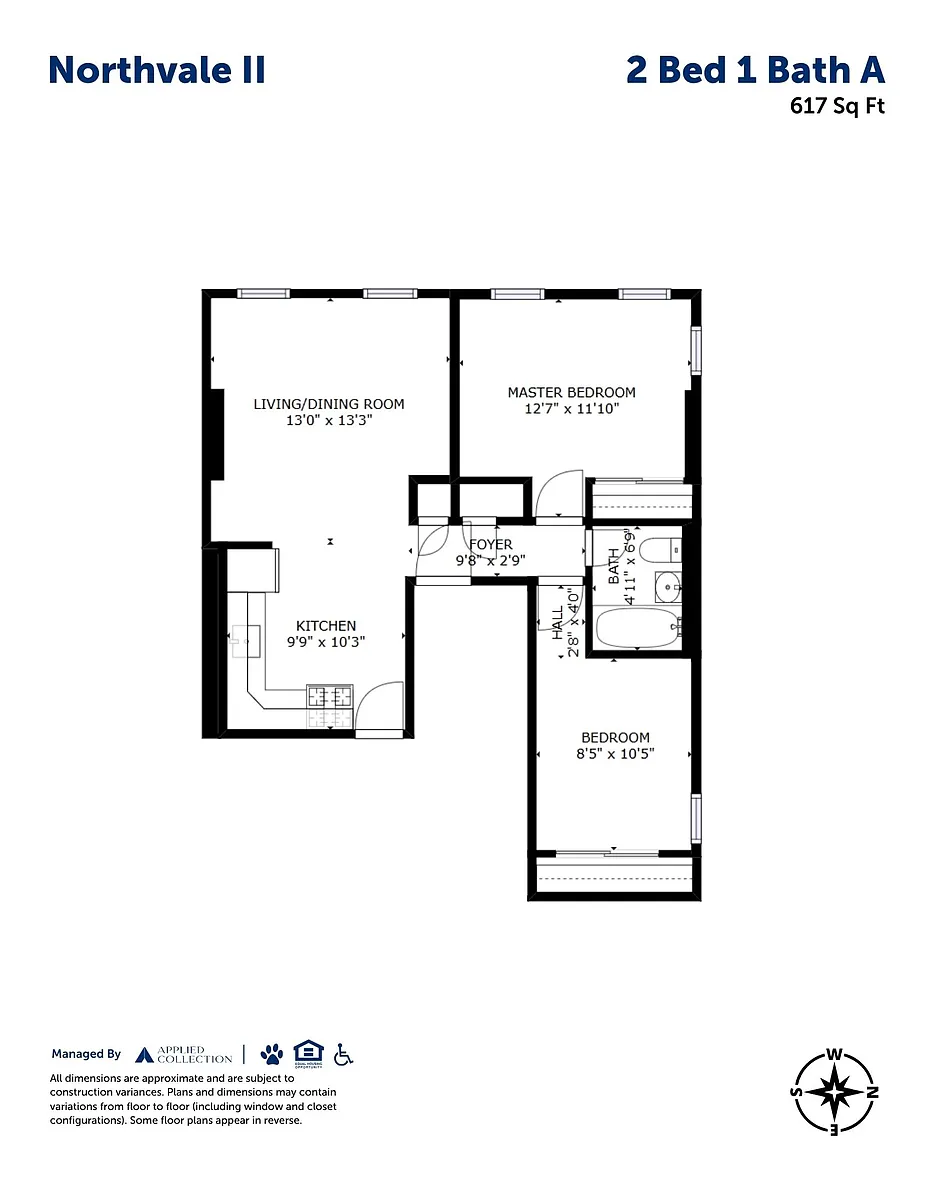 Floor plan 2 Bed 1 Bath A