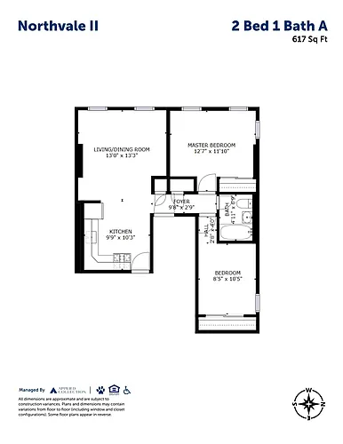 Floor plan 2 Bed 1 Bath A
