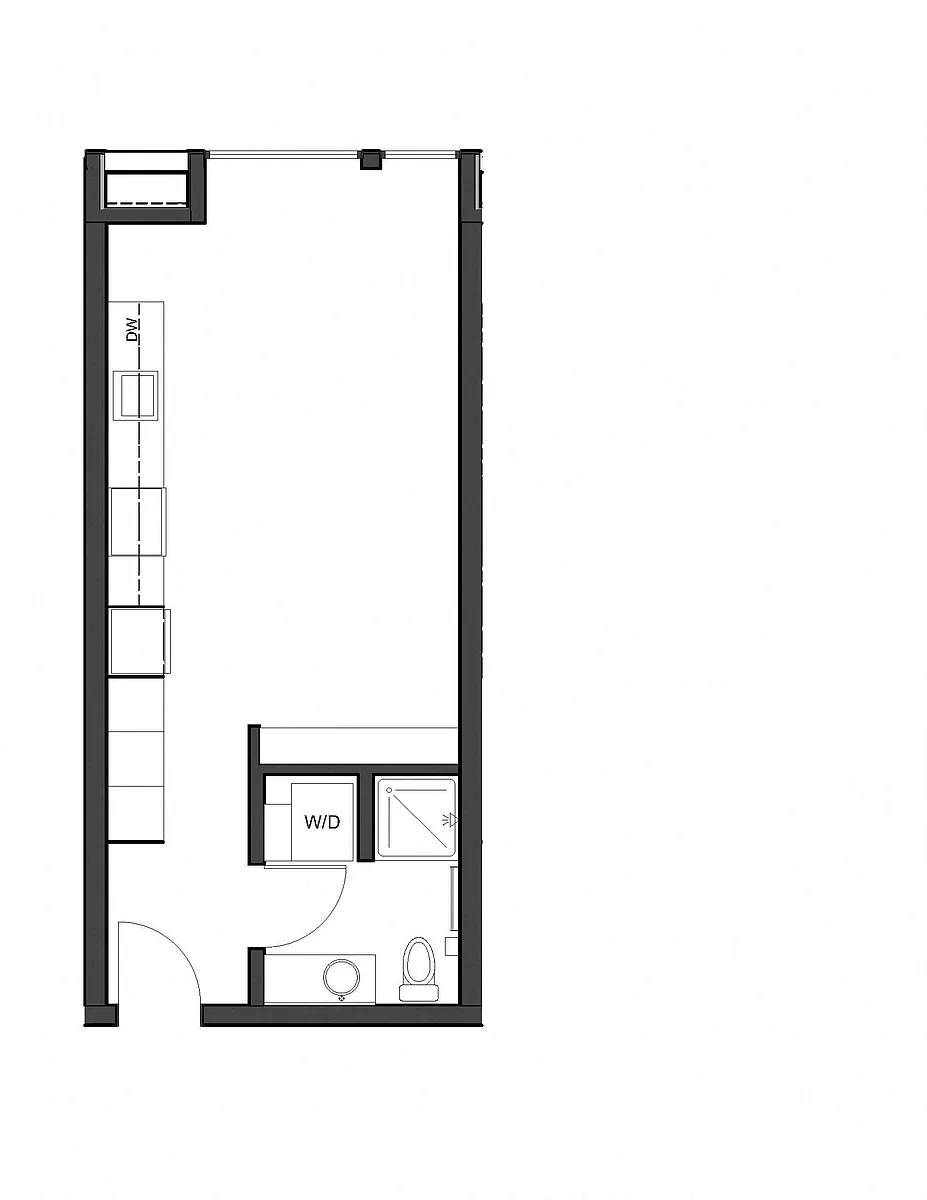 Floor plan Studio 1 Bath S1