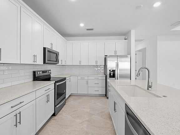 Kitchen with stainless steel appliances
