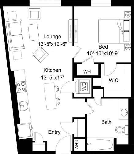 Floor plan 1 Bed/1 Bath-A28