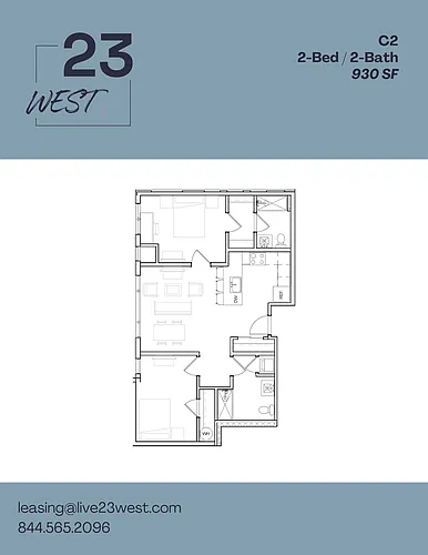 Floor plan C2 - 2 Bed 2 Bath