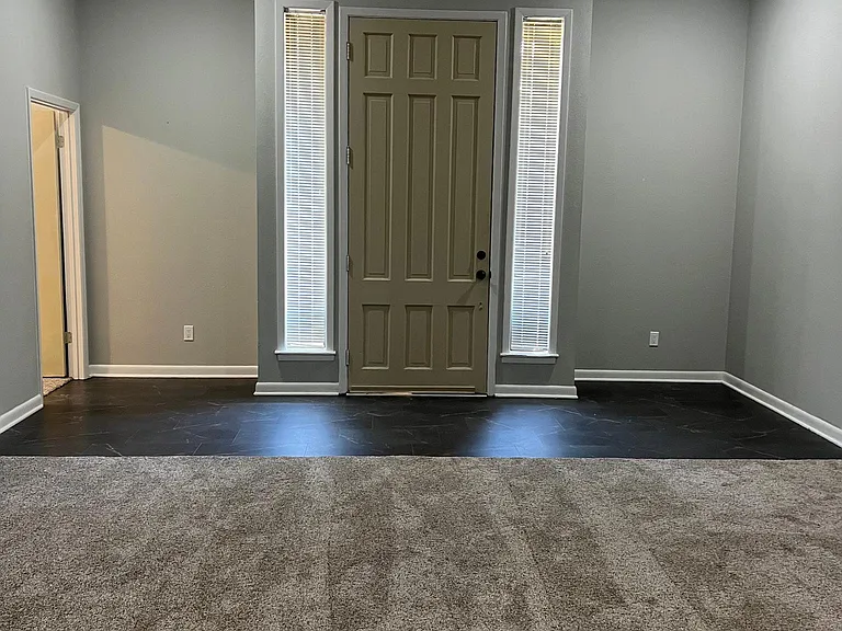 Looking toward front door from family room