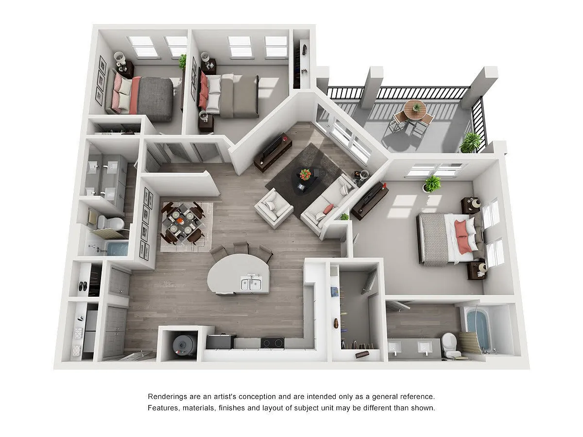 Floor plan C1 1380sf 3/2