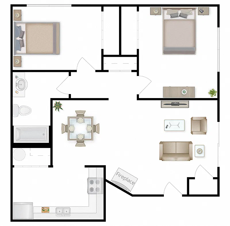 Floor plan 2x1 East