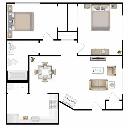 Floor plan 2x1 East