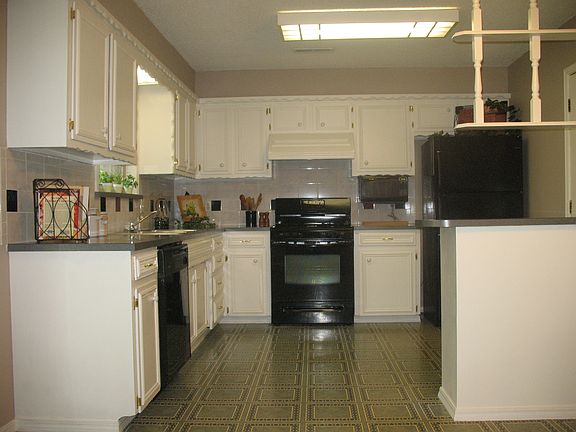 Freshly painted cabinets.