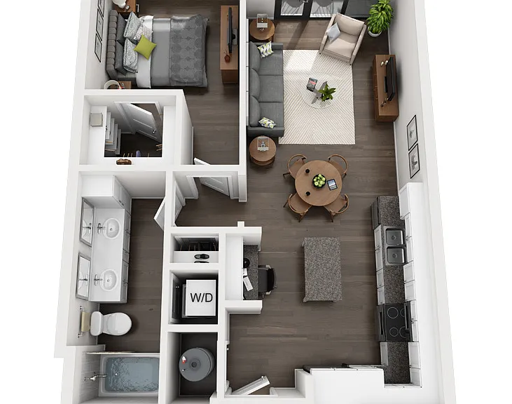 Ellison On Broad - Gossamer (A2) - 1 Beds - 1 Baths - 711 Sq. ft.