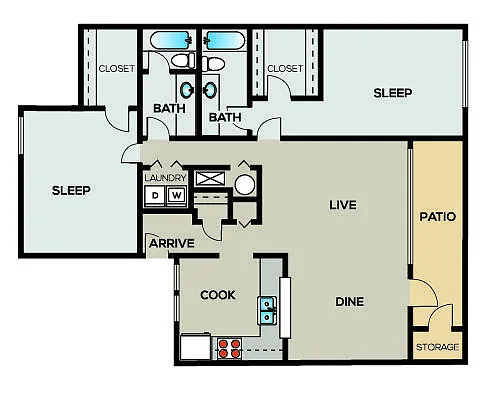 Floor plan 2x2 Elite